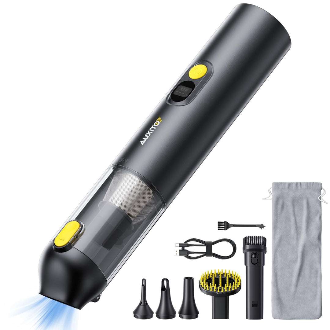 AUXITO Mini Handstaubsauger Akku mit hoher Leistung 24000 Pa,Autostaubsauger mit Blas- & Saugfunktio