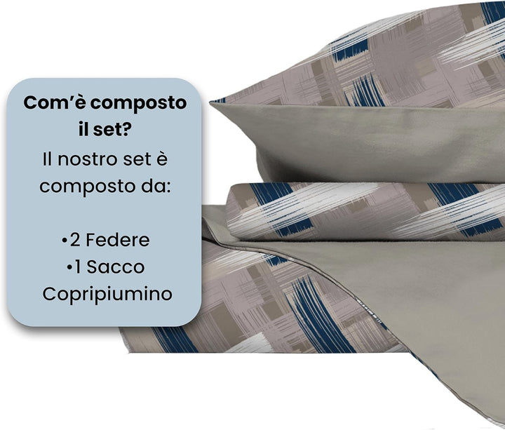 Fantasy Italian Bed Linen Bettbezug, Doppelte, Mikrofaser, Pinselstrichen Pennellate Doppelte, Penne