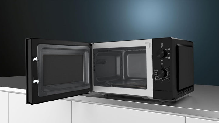 Siemens FF020LMB2 iQ300 Mikrowelle, 44 x 26 cm, 800 Watt, Drehteller 27 cm, Türanschlag links, LED-I