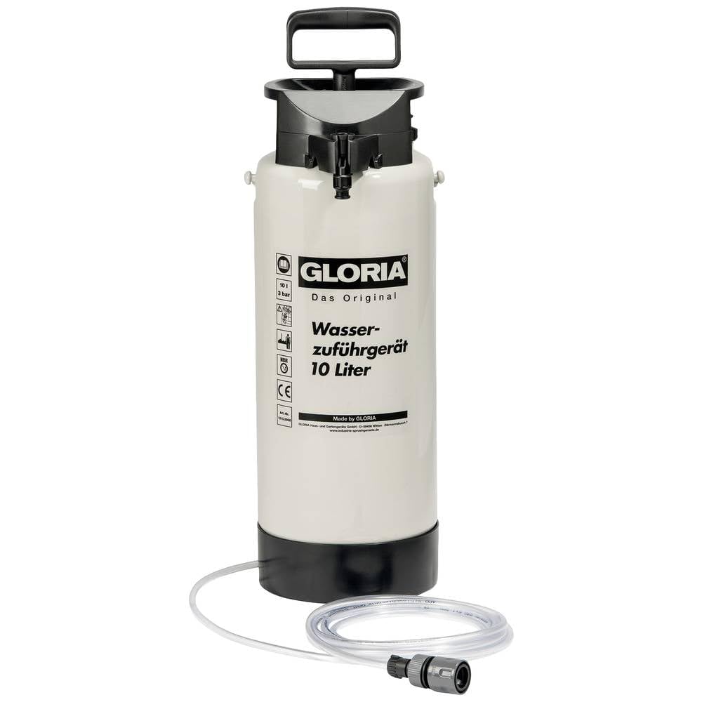 GLORIA Wasserzuführgerät Typ 10 | 10 L Wasserdruckbehälter aus Kunststoff | 4 m Schlauch inkl. Schne