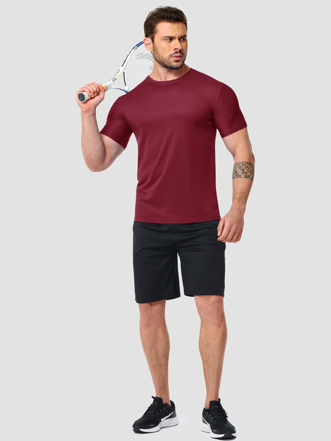 Funktionsshirt Herren Sport T Shirt Kurzarm 3er Pack Atmungsaktiv Männer Tshirt Sportkleidung Workou