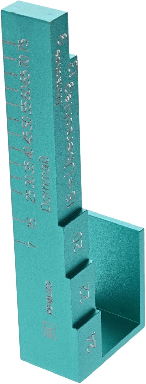 Tool Messlehre FE-ML003 Fenstermesslehre Aluminium zum Ausmessen von Dornmass, Überschlag und Nutach