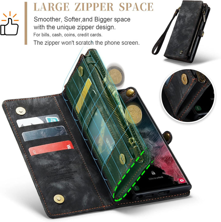 UFinetech 2-in-1 Luxus Samsung Galaxy Note 20 Hülle Case Tasche Magnetische Gute Flip Kartenfach Ket