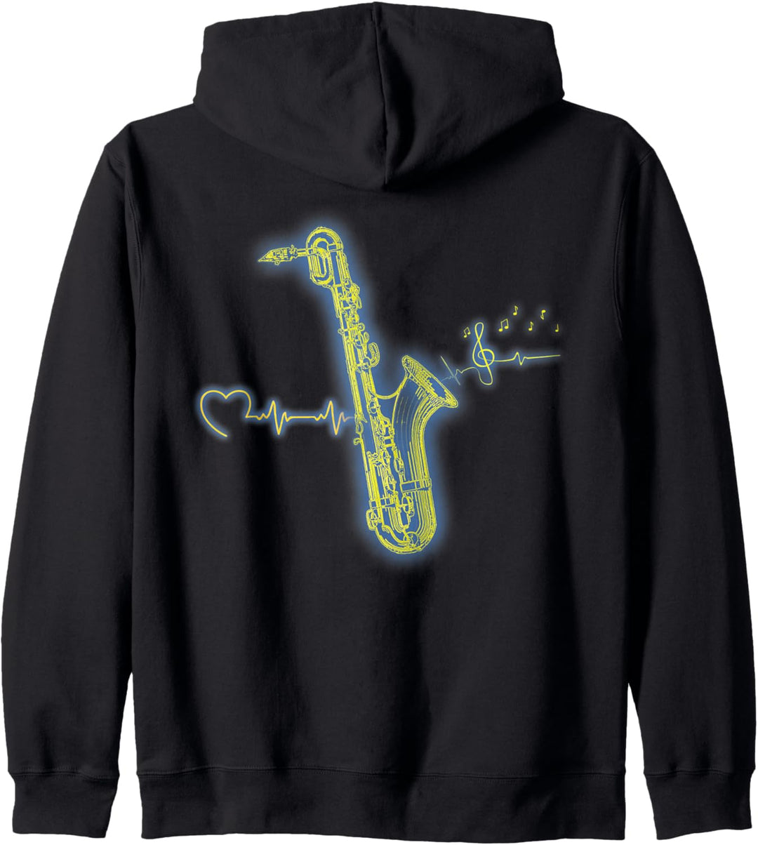 Saxophonisten Saxophonspieler Herzschlag Saxophon Kapuzenjacke