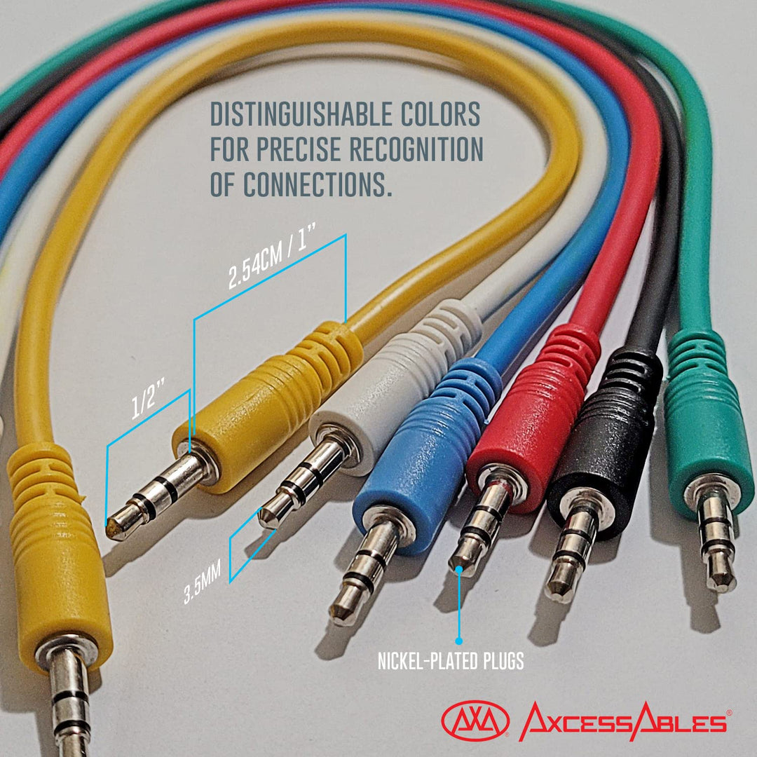 AxcessAbles 1/8 (3,5 mm) TRS auf 1/8 (3,5 mm) TRS symmetrisches Mini-Klinken-Stereo-Patchkabel, Kopf