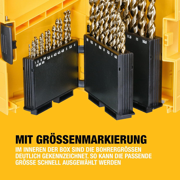 DeWalt 29-tlg. Indexkassette (mit 29 Extreme Dewalt zwei HSS-G Metallbohrern), DT7926 Single, Single