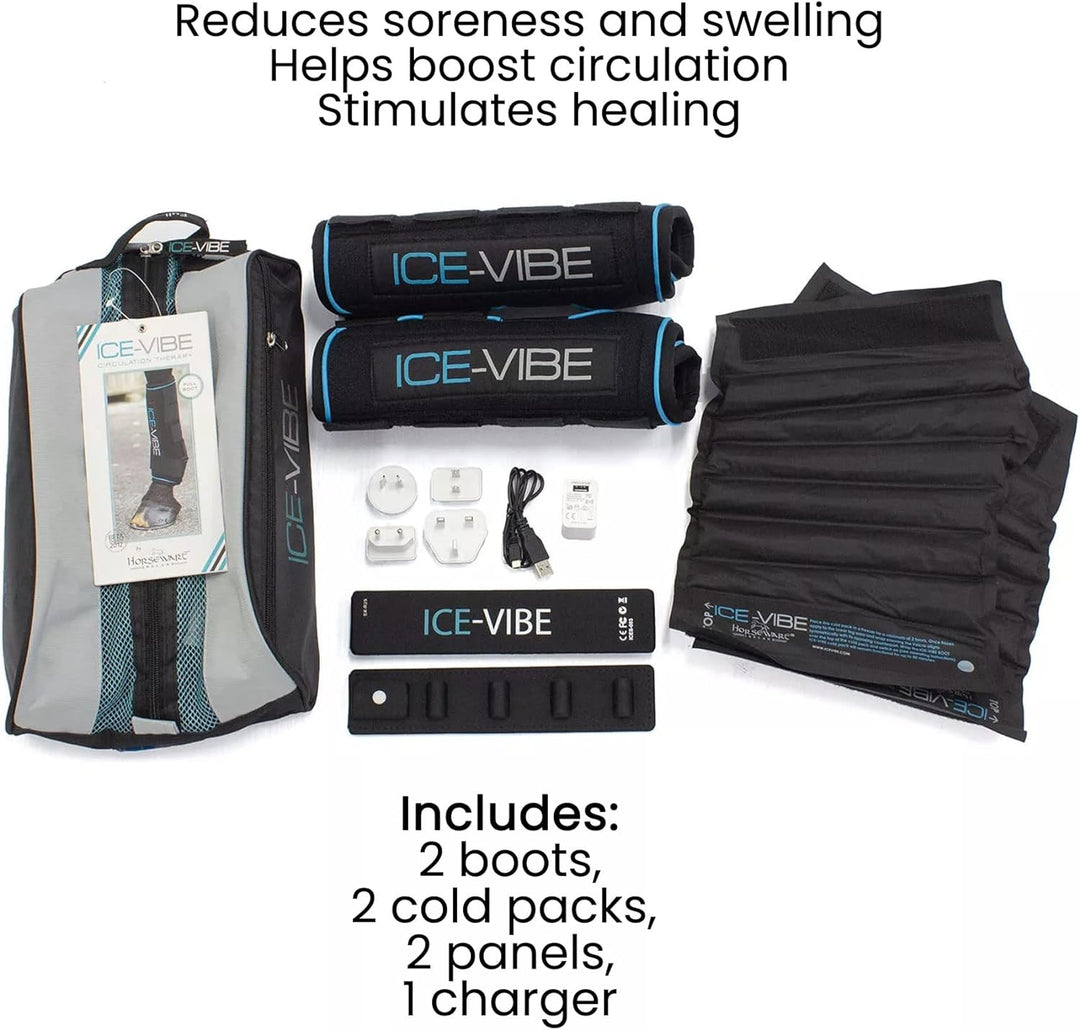 Horseware Ice-Vibe Boots Full Black Aqua, Full Black Aqua
