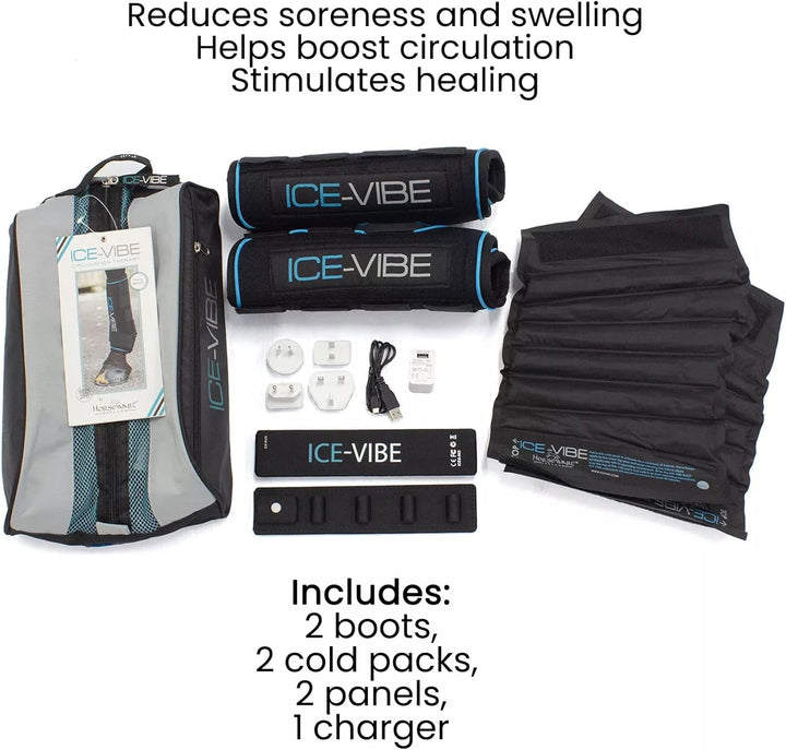 Horseware Ice-Vibe Boots Full Black Aqua, Full Black Aqua