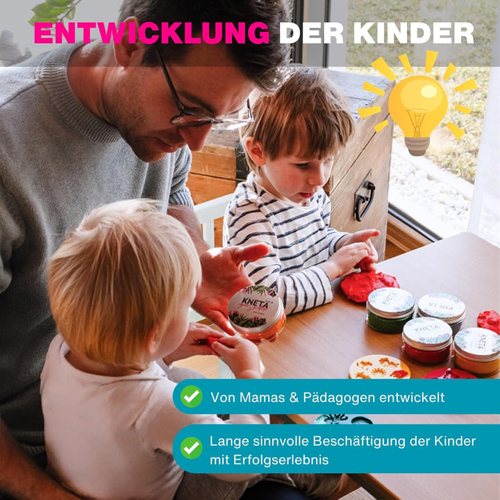 8er Knete Set inklusive 2 Bastelkarte TürkisI Für Kinder ab 1 Jahr I I 8 Farben 8er Set Türkis, 8er