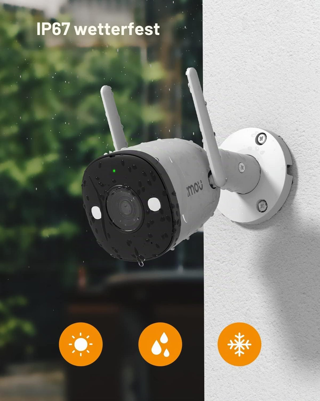 Imou 2K/3MP Überwachungskamera Aussen, WLAN IP Kamera Outdoor mit 30m Nachtsicht, AI Personenerkennu