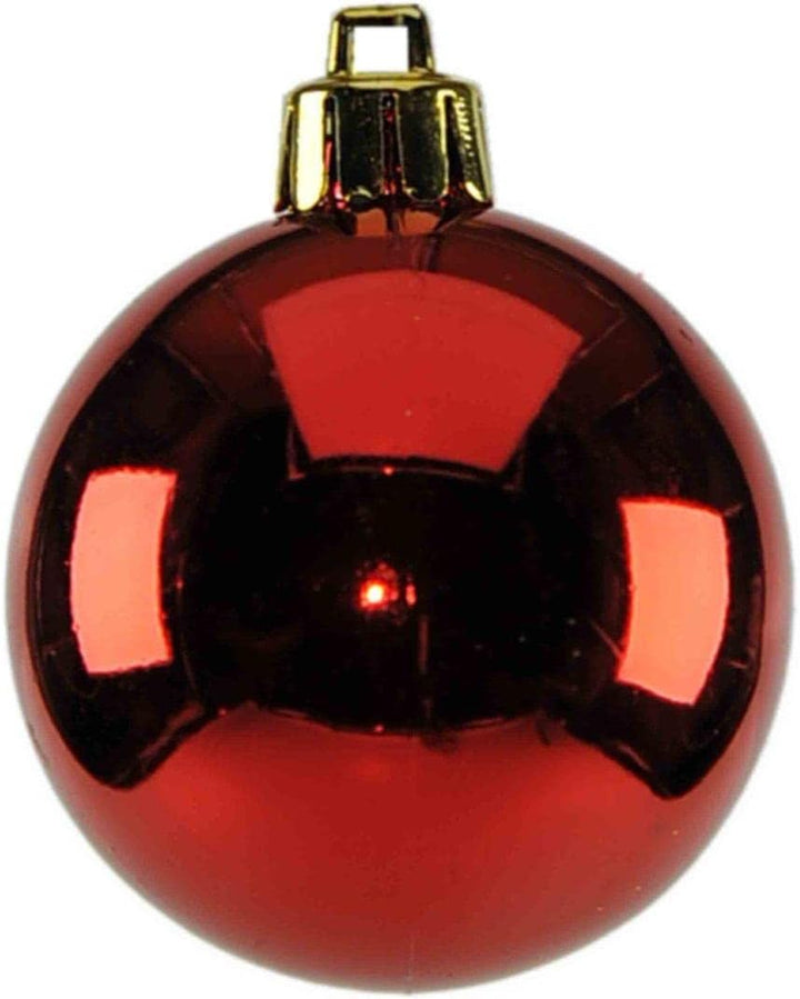 64x Kunststoff Christbaumkugeln 6cm Kugel Box Glanz Glitzer Matt Dekor Inge Glas,Weihnachten, Farbe: