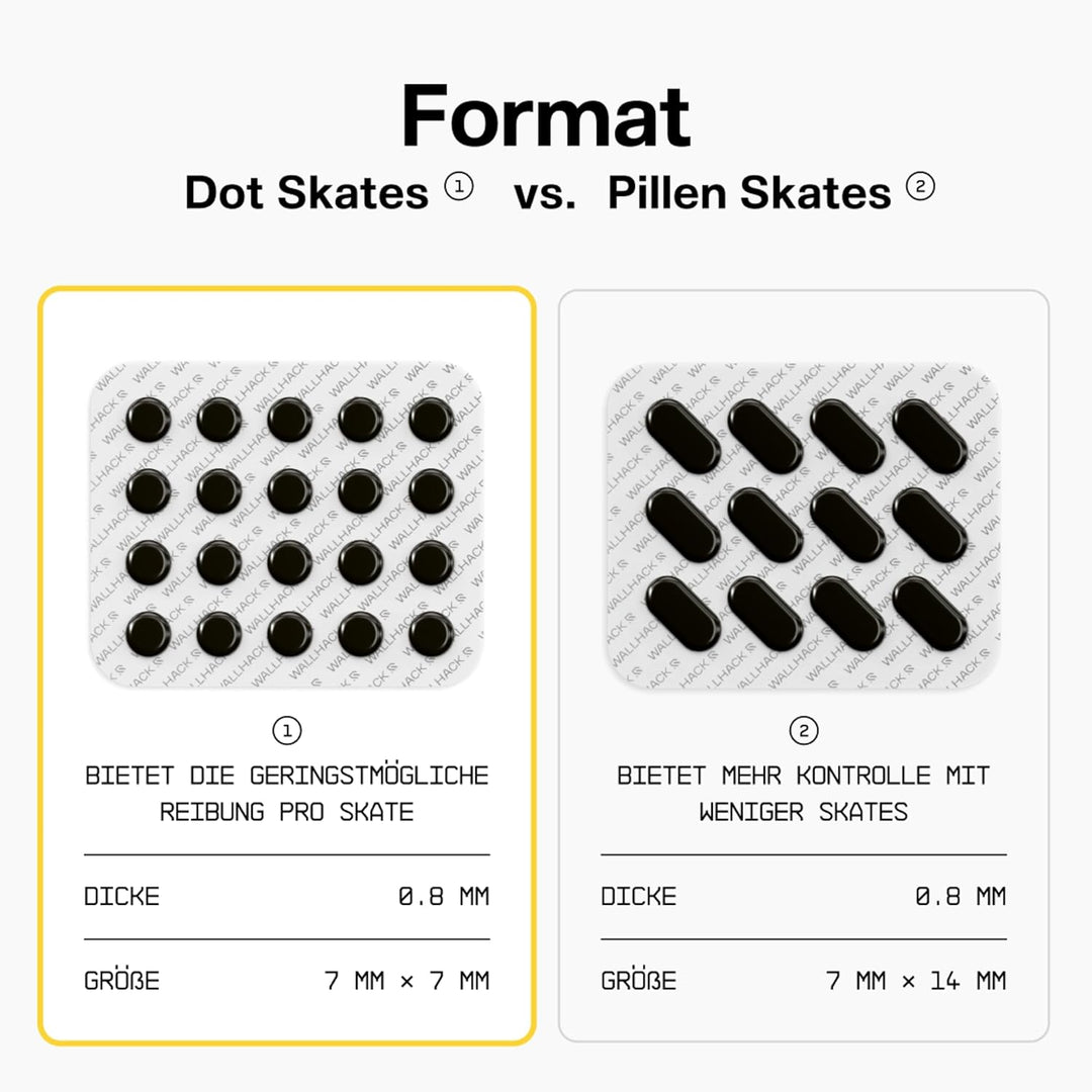 Wallhack PTFE Maus Dot-Skates | Universale Premium Skates für Gaming Mäuse | Ultra-Glattes Gleiten a