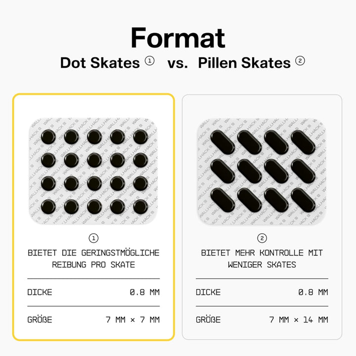 Wallhack PTFE Maus Dot-Skates | Universale Premium Skates für Gaming Mäuse | Ultra-Glattes Gleiten a