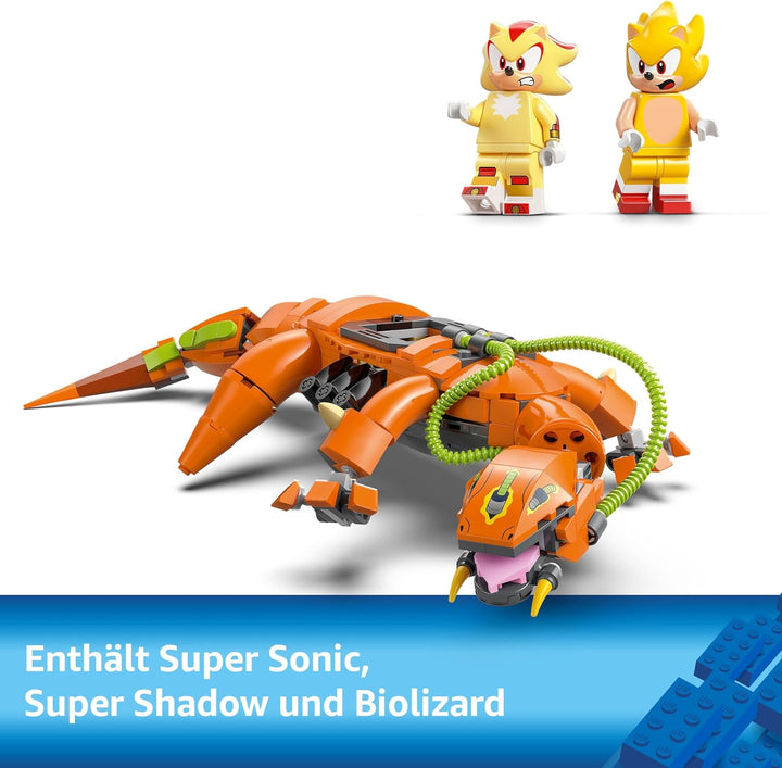 LEGO Sonic The Hedgehog Super Shadow vs. Biolizard, Gamer Spielzeug, Geschenk für Jungen und Mädchen
