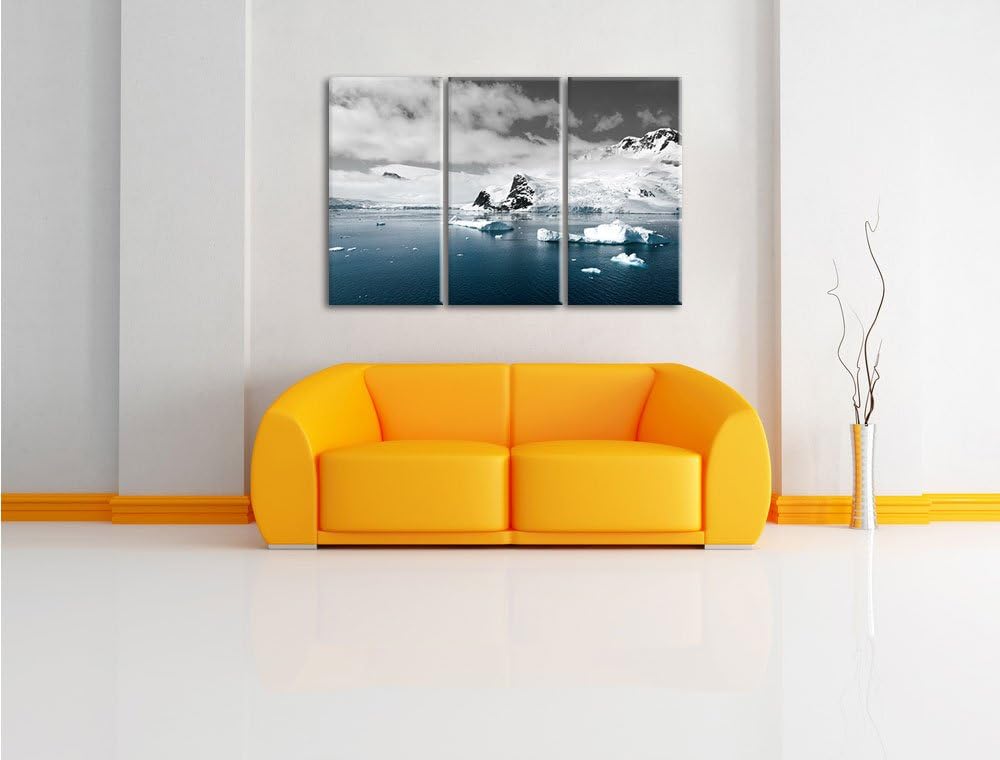 Pixxprint Winterlandschaft in der Antarktis als Leinwandbild/Grösse: 3 Teilig (120x80) cm/Wandbild/K