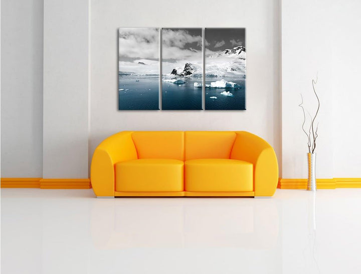 Pixxprint Winterlandschaft in der Antarktis als Leinwandbild/Grösse: 3 Teilig (120x80) cm/Wandbild/K