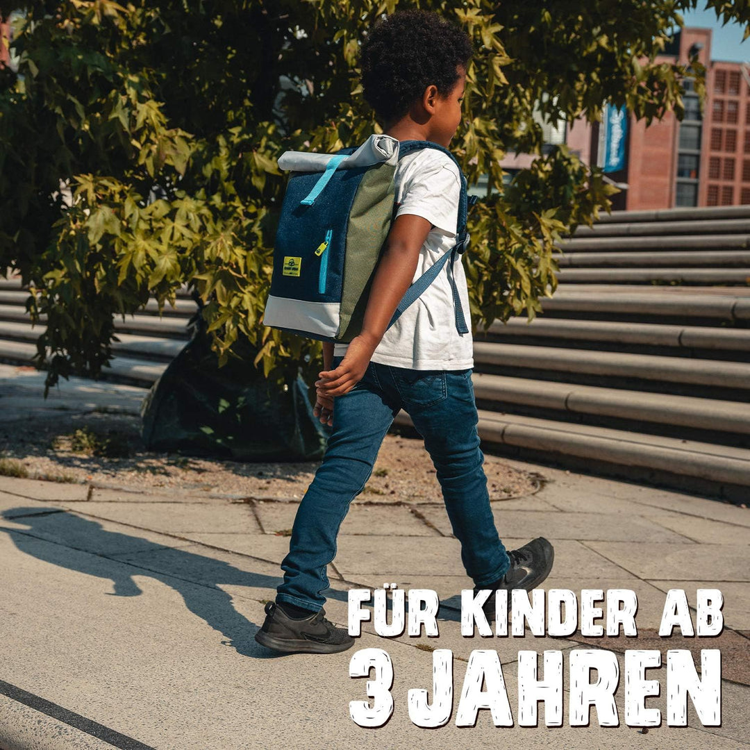 Johnny Urban Rucksack Kinder Jungen & Mädchen Grün - Junior Aaron - Kinderrucksack mit Brustgurt - A
