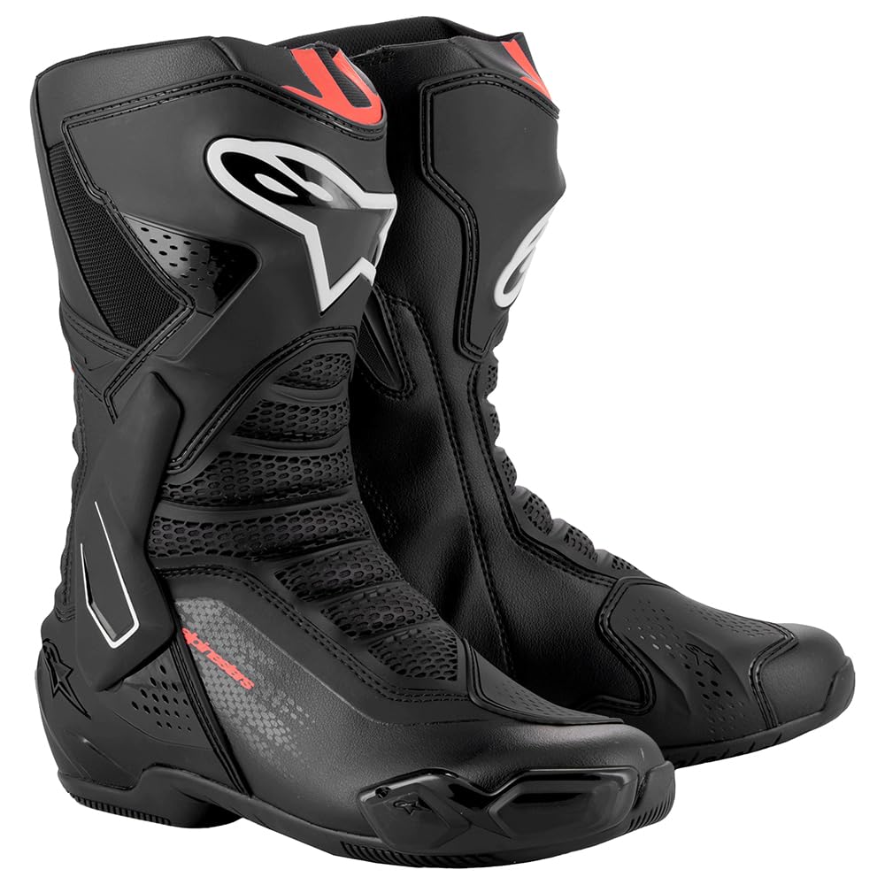 Alpinestars Motorradstiefel SMX 6 V3, BLACK 38 EU Black Red Fluo, 38 EU Black Red Fluo