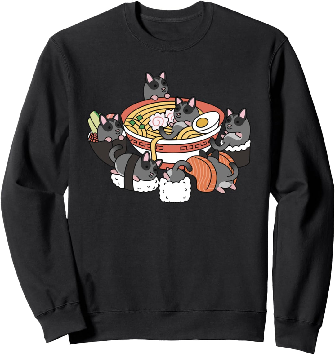 Ramen Sushi Kurzkopfgleitbeutler Haustier Sweatshirt