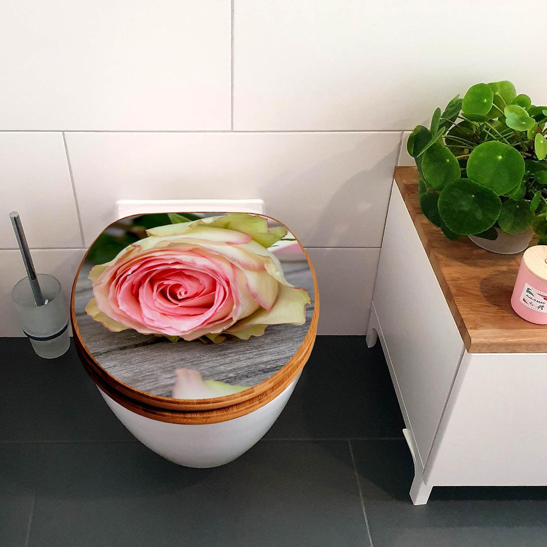 banjado Design WC Sitz Bambus Absenkautomatik 45,8x37,5cm - Toilettendeckel mit Absenkautomatik Holz