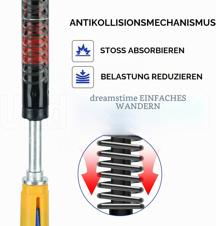 Nordic Walking Stick für Damen und Herren, Teleskop 2 Stück Wanderstöcke für Trekking, Aluminium Wan