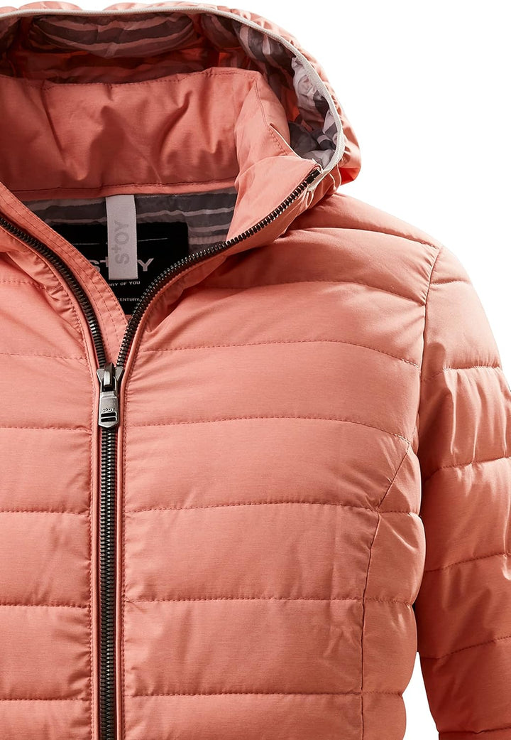 STOY Damen Sts 17 Wmn Qltd Jckt Jacke in Daunenoptik/Steppjacke mit abzippbarer Kapuze - grosse grös