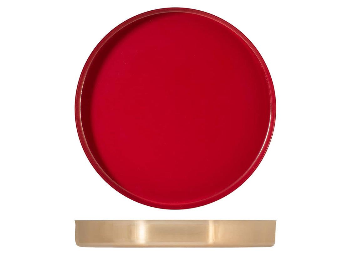 H&h set inox tondo rosso cm 35 Farbe: Rot, 35 cm, Farbe: Rot, 35 cm