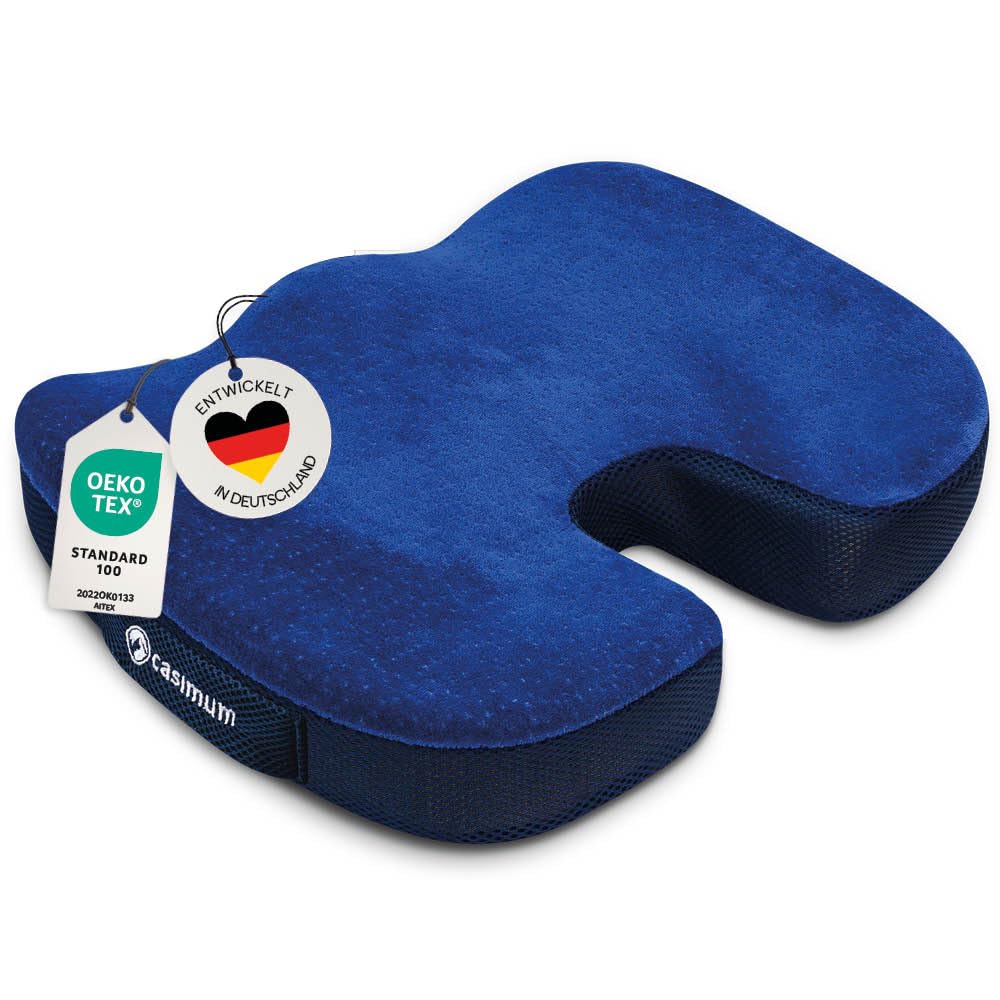 casimum Ergonomisches Sitzkissen, Sitzpolster für Bürostuhl, Stuhlkissen im Home Office. Viskoelasti