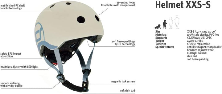 Scoot & Ride - XXS - S Size Kids Helmet ash, ash