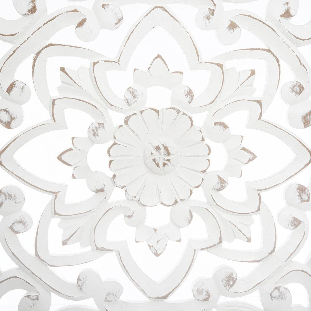Wanddekoration Fanny - geschnitztes Holz 85 × 45 cm - Weiss - Atmosphera créateur d'intérieur cm Wei