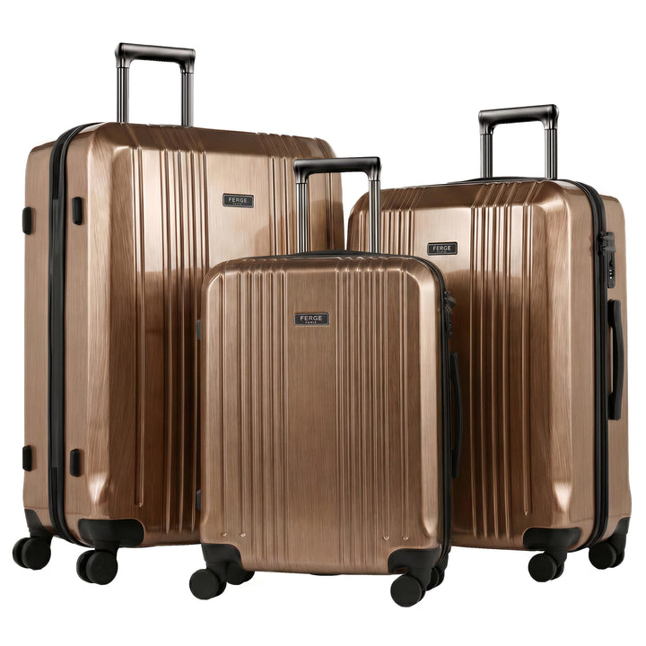 FERGÉ Kofferset 3 teilig Hartschale TSA-Zahlenschloss Cannes Reisekoffer Trolley-Set (Handgepäck, L,