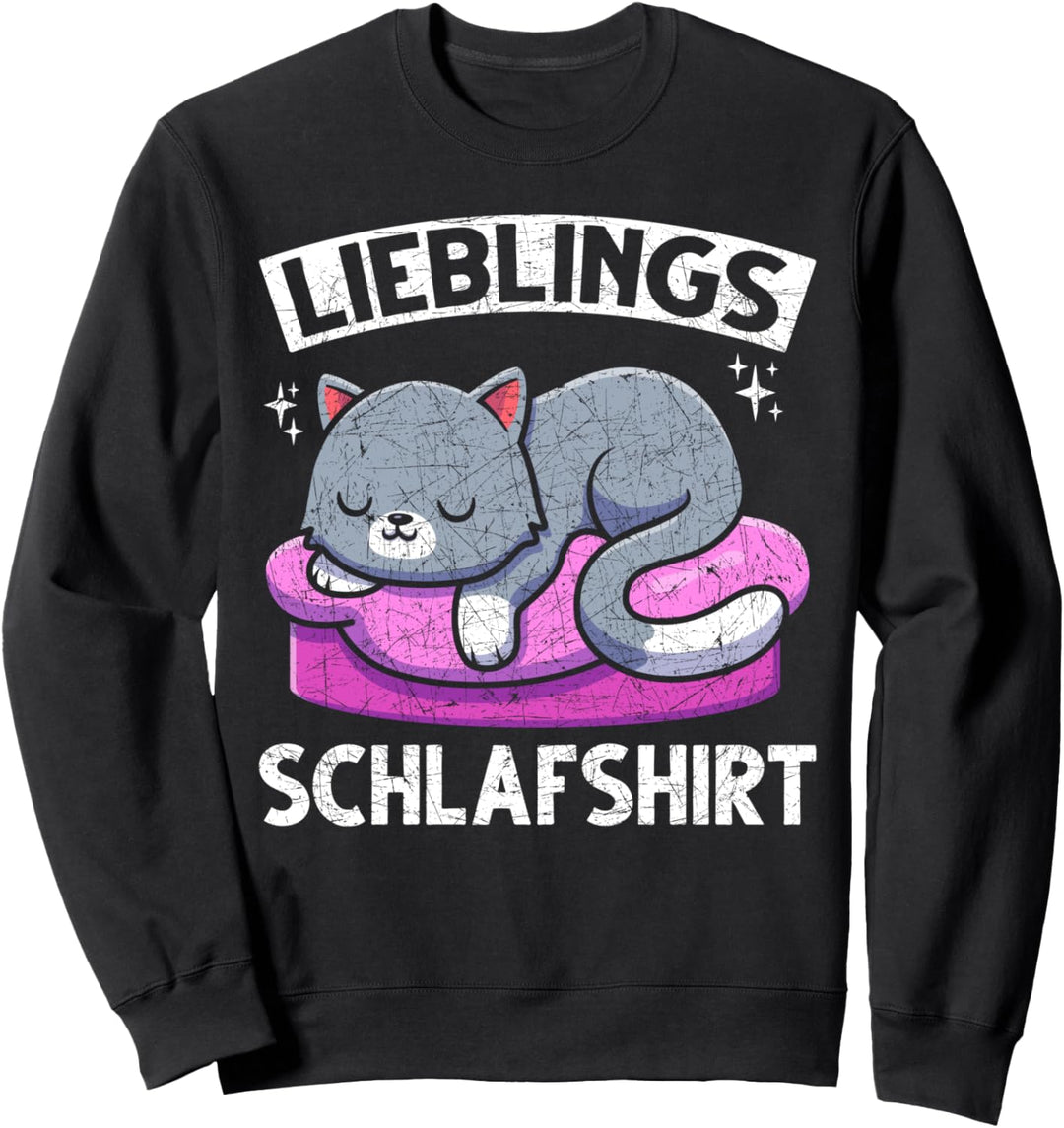 Schlafende Katze Pajama Nachthemd Haustier Schlafshirt Sweatshirt