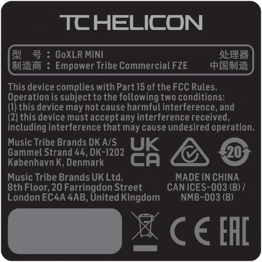TC Helicon GoXLR MINI-WH Online-Broadcast-Mixer mit USB/Audio-Schnittstelle und Midas-Vorverstärker