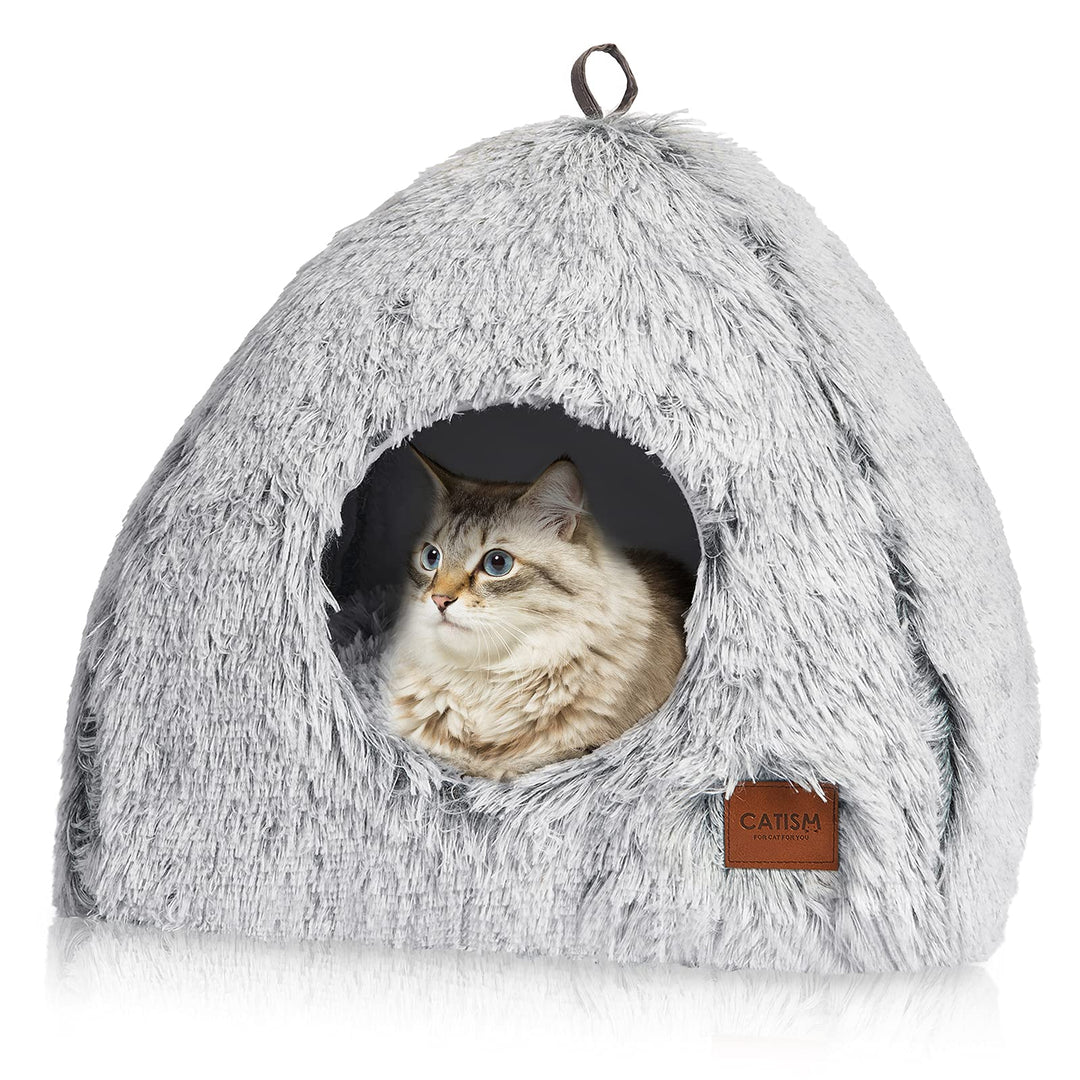 Katzenhöhle Katzenbett Katzenhaus Kuschelhöhle 40x40cm CATISM faltbar waschbar bequemer Katzenschlaf