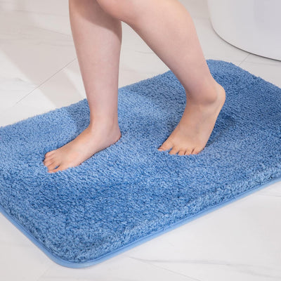 MIULEE Badematte Weiche Badteppich rutschfest Badvorleger Fussmatte Badzimmermatte Bettvorleger Flau