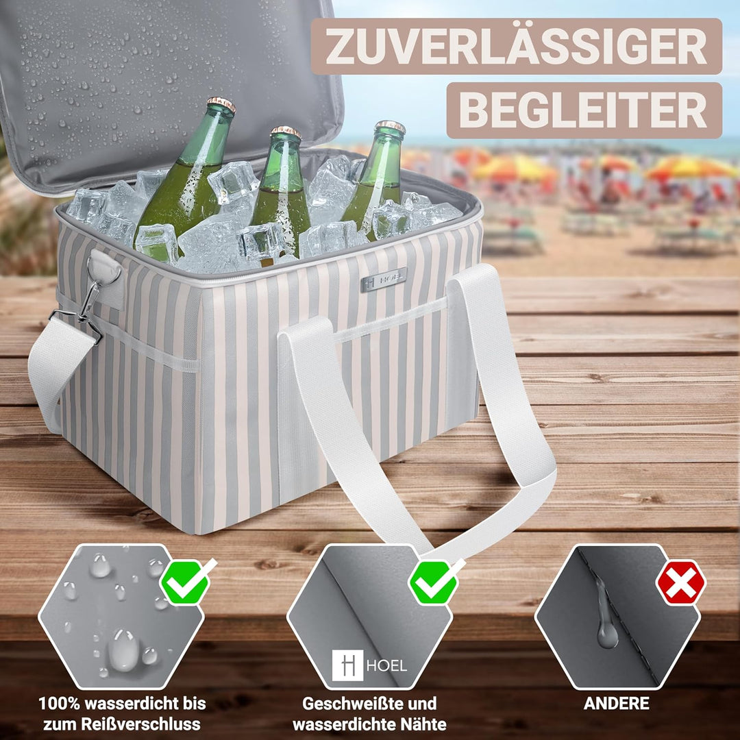 HOEL Kühltasche gross 20L &amp; 30L faltbar - Isolierte Thermotasche - Lunchtasche wasserdicht &amp; auslauf