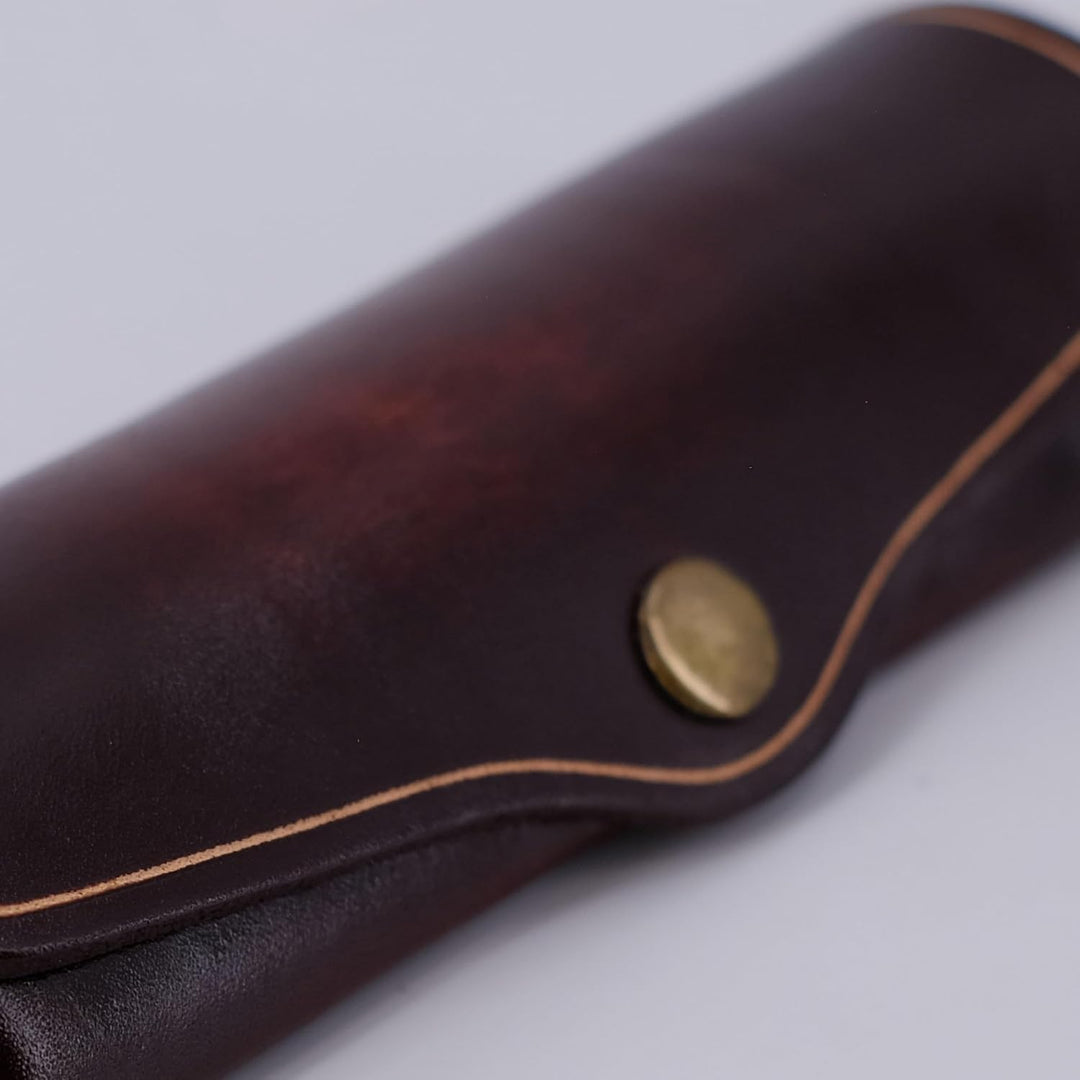 Mika Unisex Brillenetui Gross aus Echt Leder/Sattelleder, Etui für Brillen und Sehhilfen, Sonnenbril