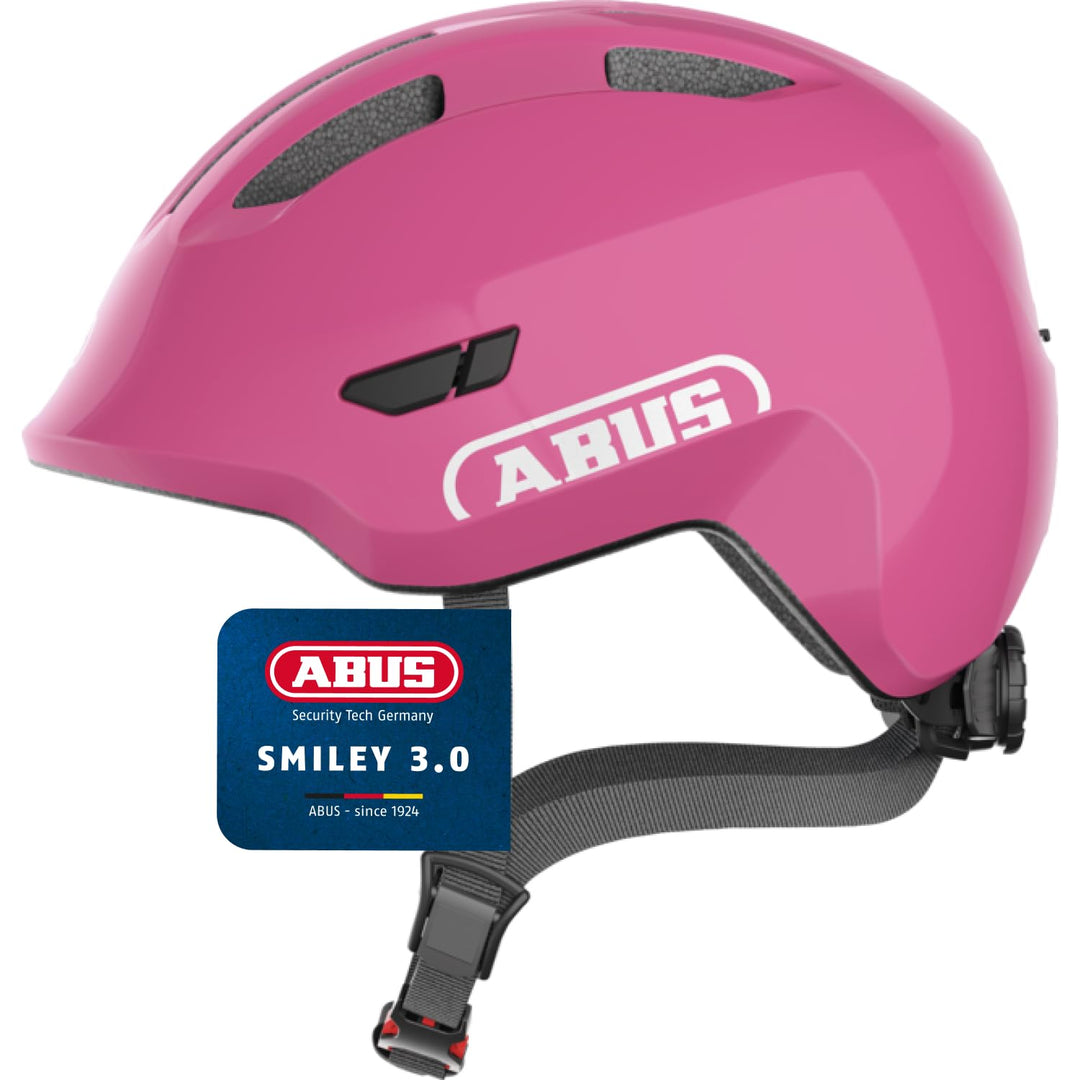 ABUS Kinderhelm Smiley 3.0 - Fahrradhelm mit tiefer Passform, kindergerechten Designs &amp; Platz für ei