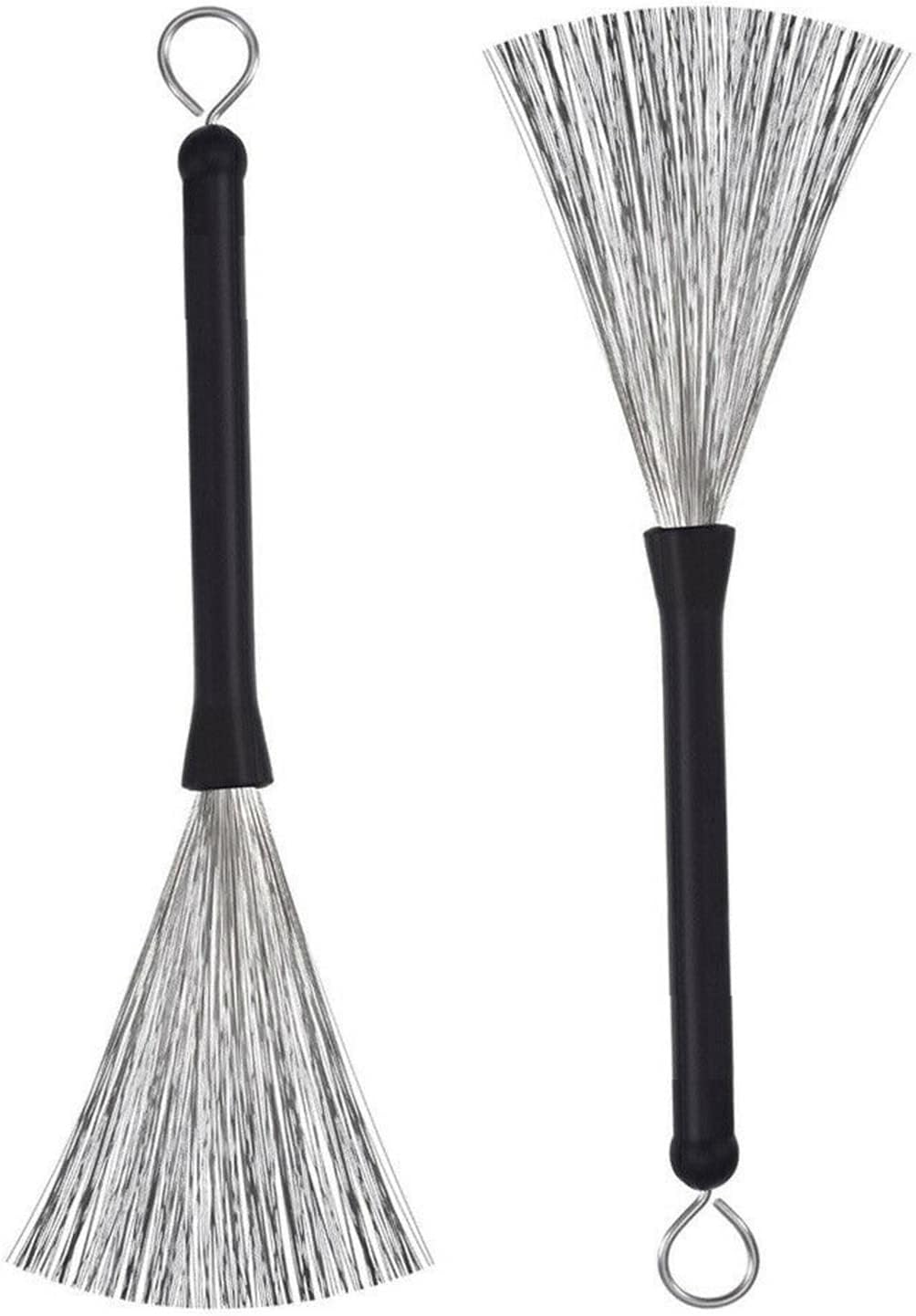 Drum Rods Brushes, Drumstick-Bürsten für Rutschige Oberflächen Edelstahl mit Drumstick für Drum-Zube