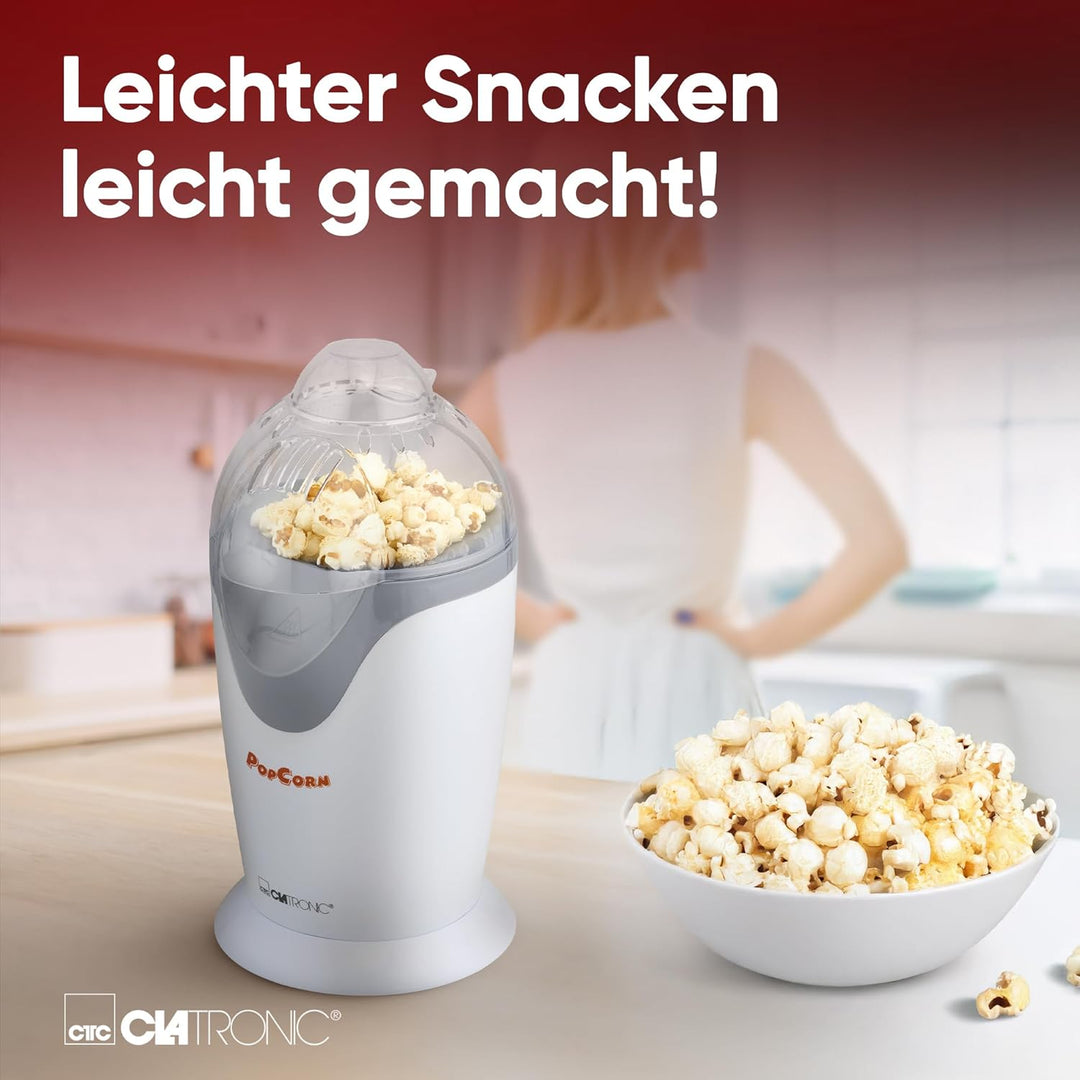 Clatronic Popcornmaschine, schnelle Zubereitung, Popcorn in 2 Min., Herstellung mit Heissluft, ohne