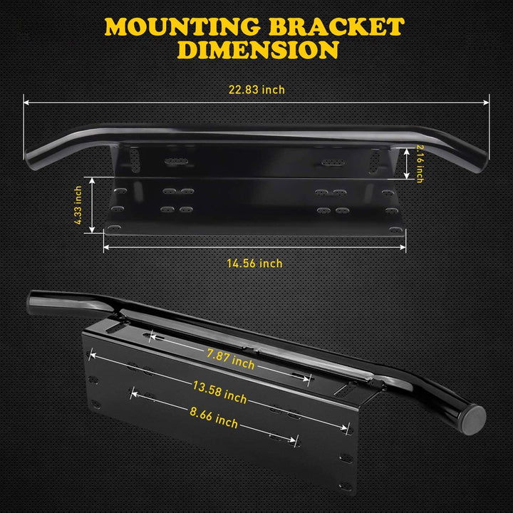 AUXTINGS Universal Aluminium LED Arbeitslichtleiste Kennzeichenhalter Nummernschildhalter für KFZ Tr
