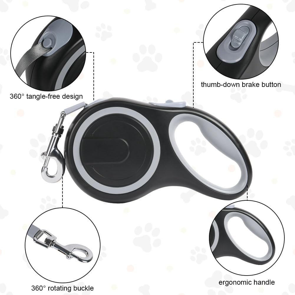 Aomig Rollleine für Hunde Hundeleine für Kleine Grosse Hunde 360° Verhedderungsfreier Ausziehbar mit