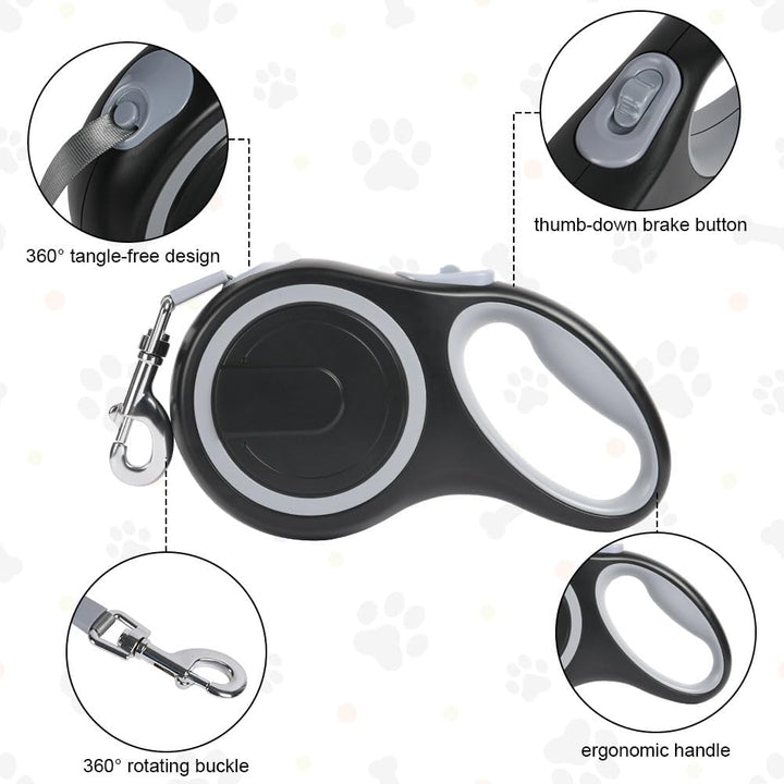 Aomig Rollleine für Hunde Hundeleine für Kleine Grosse Hunde 360° Verhedderungsfreier Ausziehbar mit