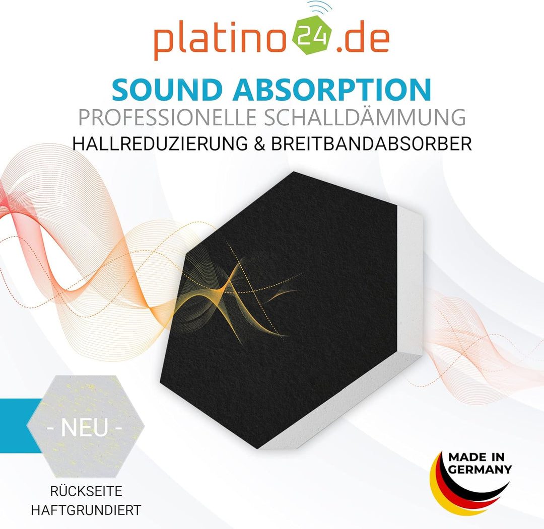 platino24 Schallabsorber COLORE aus Basotec G+ I Akustikpaneele mit Akustikfilz I 3D Wand-Paneele mi