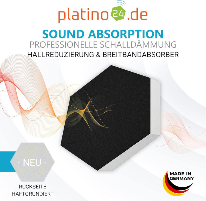 platino24 Schallabsorber COLORE aus Basotec G+ I Akustikpaneele mit Akustikfilz I 3D Wand-Paneele mi