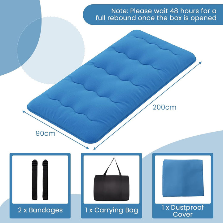 COSTWAY Japanische Futon Matratze, Tatami-Matte, Bodenmatratze, Klappmatratze mit waschbarem Bezug,