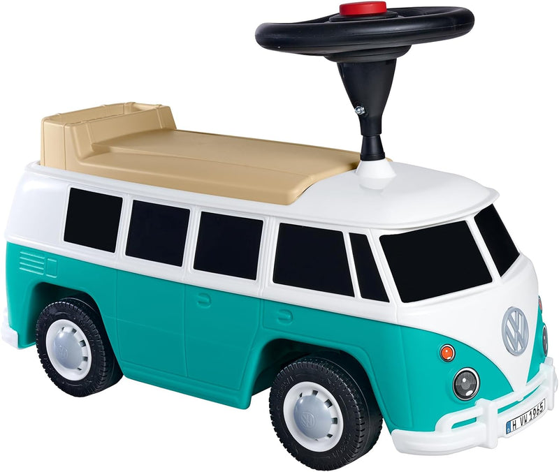 Volkswagen 7E9087500 Kinderfahrzeug T1 Bulli Rutschfahrzeug Rutschauto Bobbycar, weiss/blau