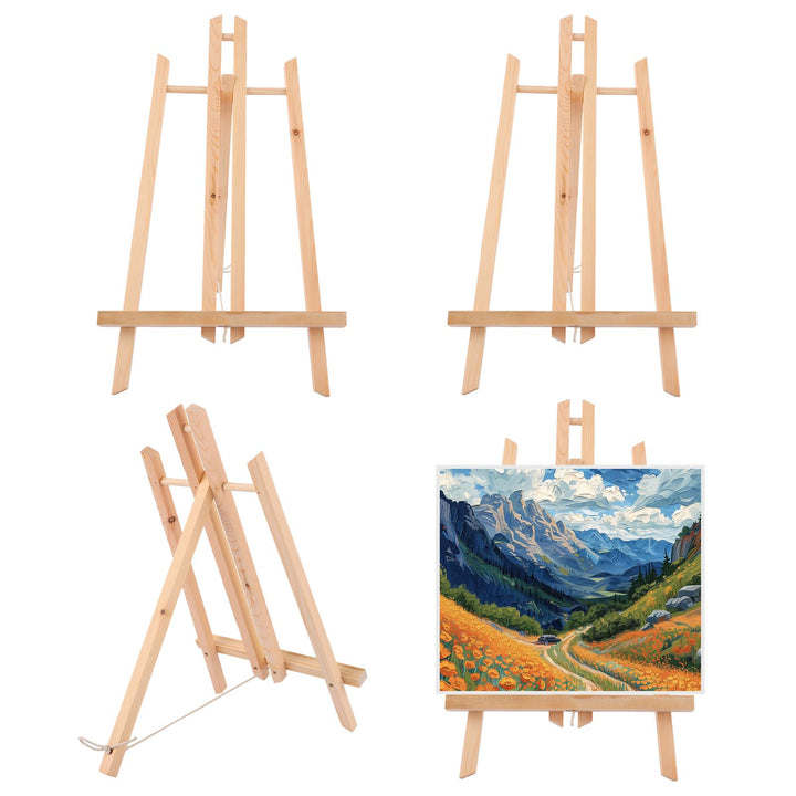 JMIATRY 4Stk Leinwand Ständer 39CM, Staffelei Tisch, Mini Staffelei Holz Tischstaffelei Holz für Gem