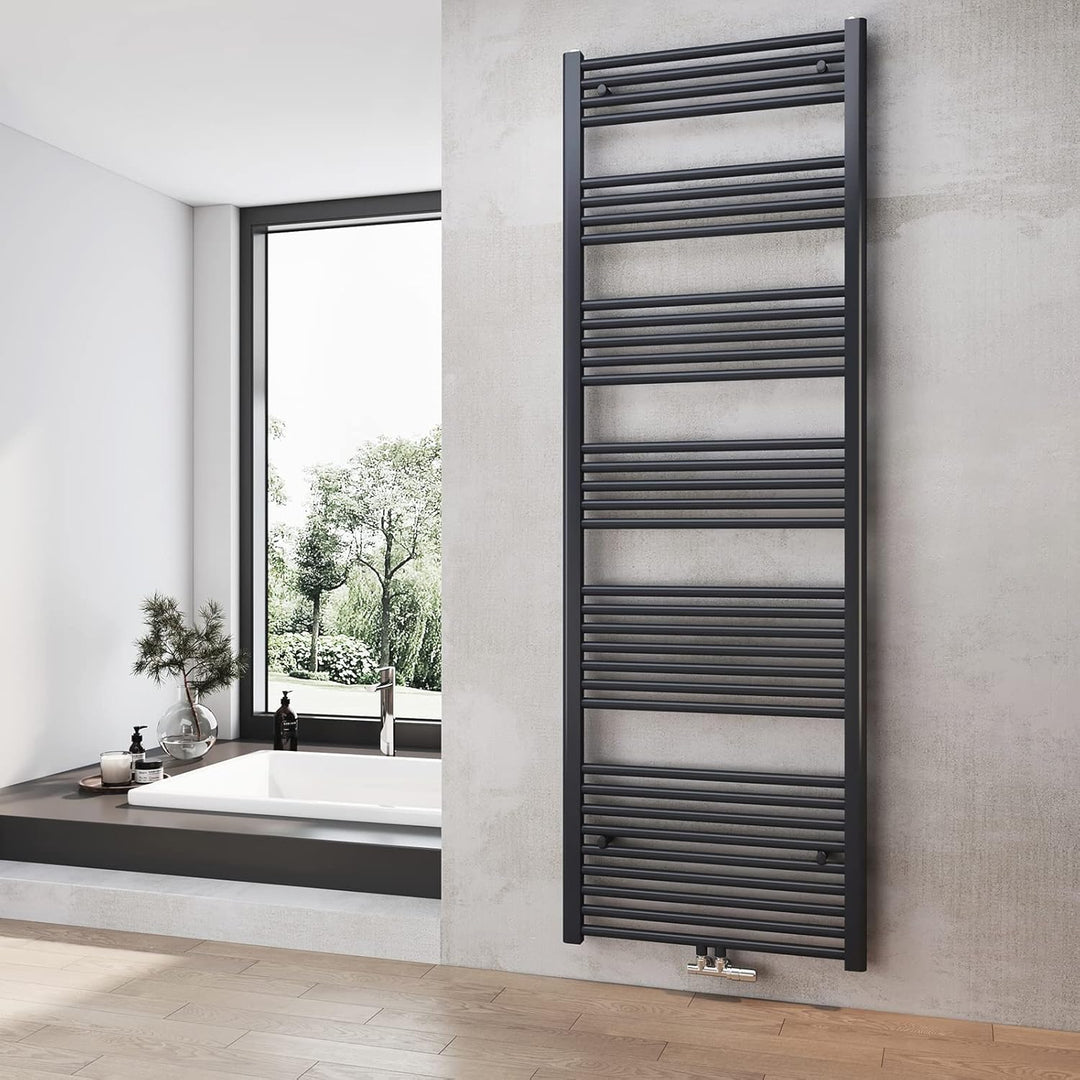 Heilmetz Badheizkörper Anthrazit Handtuchtrockner Heizung 1800 x 600 mm Bad Heizkörper Handtuchheizk