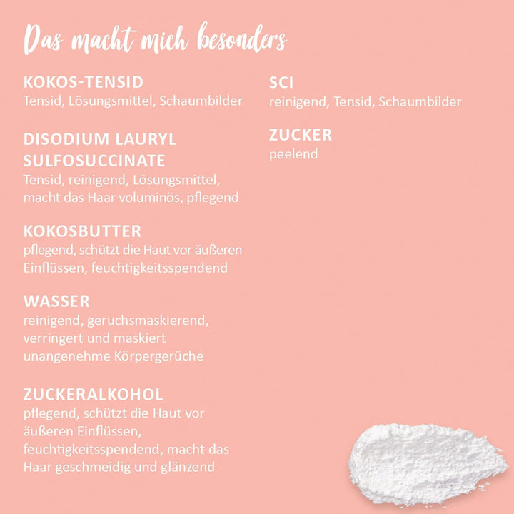 puremetics 3in1 Dusch-Fluff Mandelmilch mit Zuckerpeeling, 250g Duschgel, Peeling und Lotion in Eine